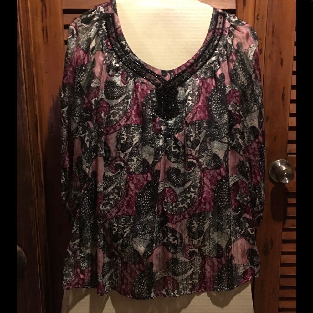 Women’s beaded multicolor blouse